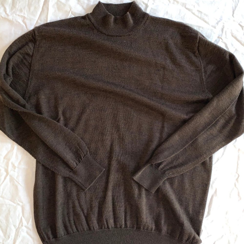 Gionfriddo Brown Mock Turtleneck Pullover Italy Lg